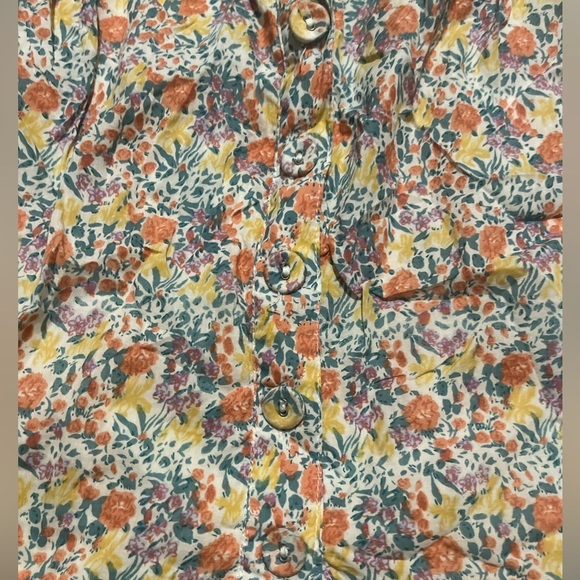 Free people button up and lined mini skirt floral xs or size 2 - Picture 3 of 4